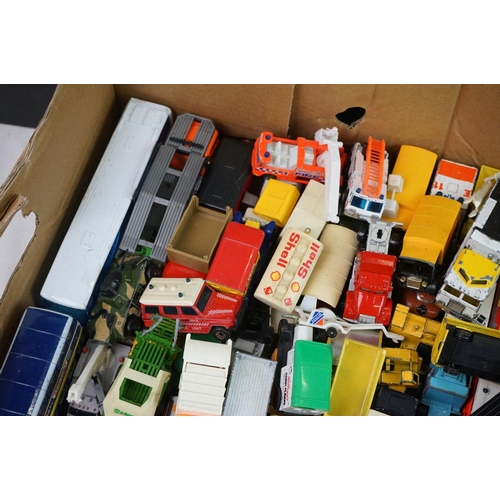 1158 - Large collection of play worn diecast and plastic models to include road and commercial examples to ... 