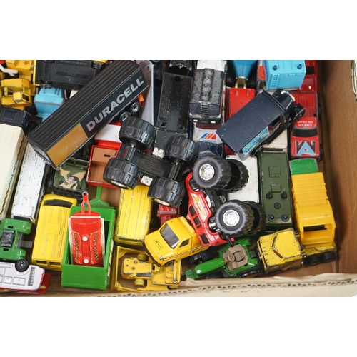 1158 - Large collection of play worn diecast and plastic models to include road and commercial examples to ... 