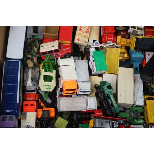 1158 - Large collection of play worn diecast and plastic models to include road and commercial examples to ... 