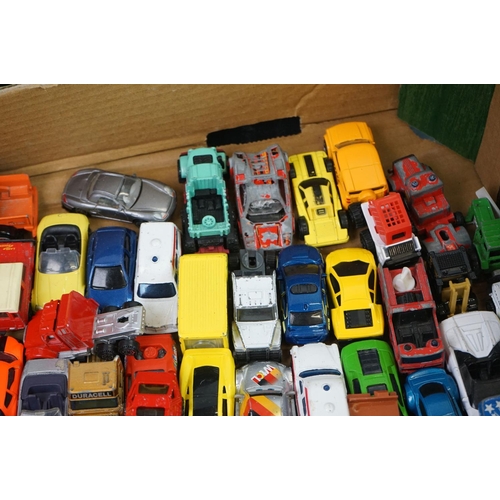 1158 - Large collection of play worn diecast and plastic models to include road and commercial examples to ... 