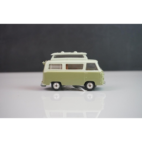 1167 - Boxed Corgi 420 Ford Thames Airborne Caravan diecast model in two tone dark green and cream, diecast... 