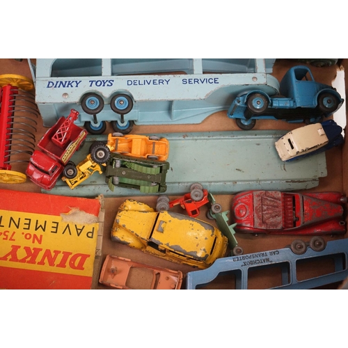 1171 - 35 Mid 20th C play worn diecast models, mainly Dinky examples to include Dinky Supertoys 998 Brit An... 