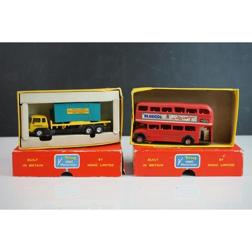 1176 - Four boxed Triang Minic Motorways vehicles to include M1545 Double Decker Bus, M1547 Bedford Lorry w... 