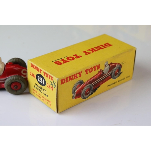 1180 - Five boxed Dinky diecast racing cars to include 230 Talbot-Lago in blue, 23G Cooper Bristol in green... 