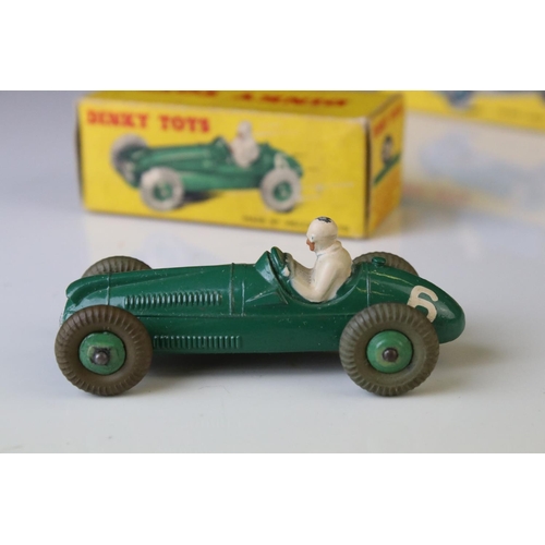 1180 - Five boxed Dinky diecast racing cars to include 230 Talbot-Lago in blue, 23G Cooper Bristol in green... 