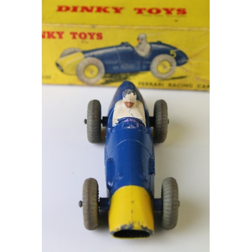 1180 - Five boxed Dinky diecast racing cars to include 230 Talbot-Lago in blue, 23G Cooper Bristol in green... 