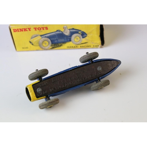 1180 - Five boxed Dinky diecast racing cars to include 230 Talbot-Lago in blue, 23G Cooper Bristol in green... 