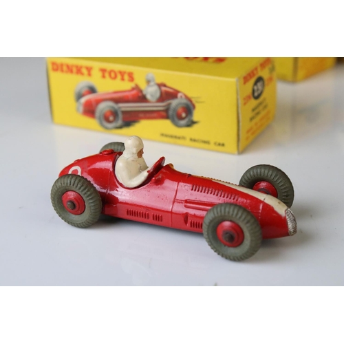 1180 - Five boxed Dinky diecast racing cars to include 230 Talbot-Lago in blue, 23G Cooper Bristol in green... 