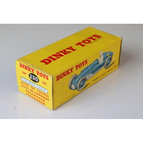 1181 - Five boxed Dinky diecast racing cars to include 23H Ferrari in blue, 23N Masserati in red, 23J HWM i... 