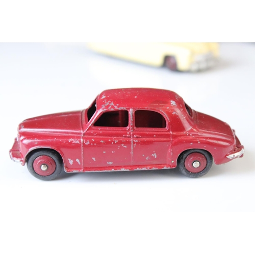 1184 - 12 Mid 20th C play worn Dinky diecast models to include 8 x racing cars, Rover 75, Vanguard etc