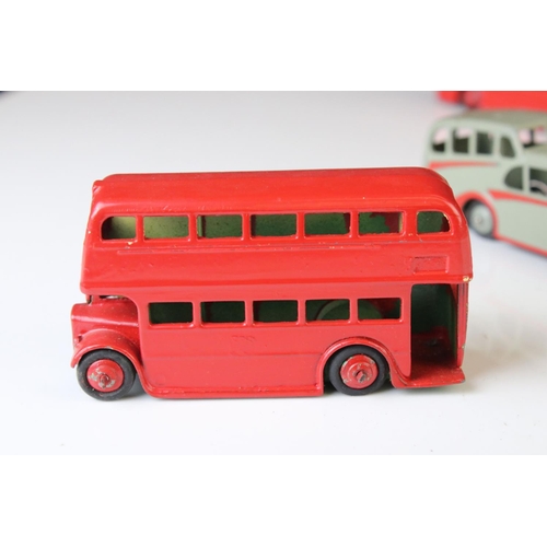 1185 - 16 Mid 20th C play worn Dinky diecast models to include 3 x Foden, 11 x various buses, etc