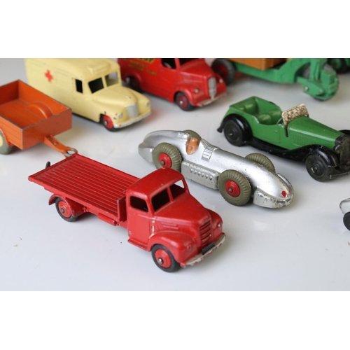 1186 - 12 Mid 20th C Dinky diecast models to include Dunlop Trojan, Daimler Ambulance, Petrol Tanker, Land ... 