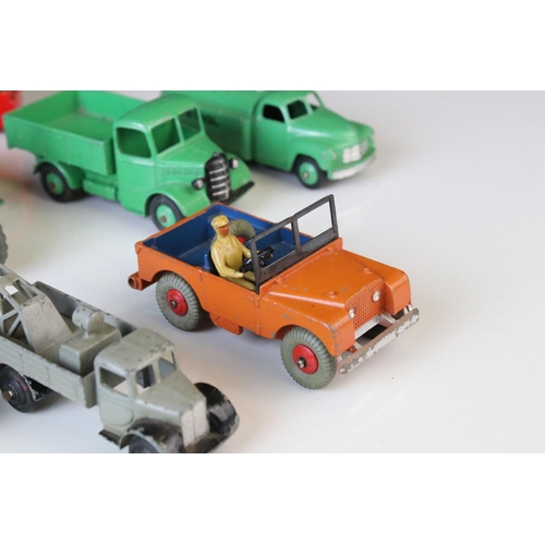 1186 - 12 Mid 20th C Dinky diecast models to include Dunlop Trojan, Daimler Ambulance, Petrol Tanker, Land ... 