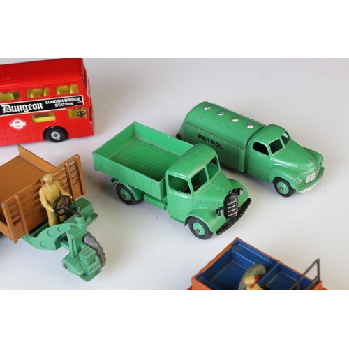 1186 - 12 Mid 20th C Dinky diecast models to include Dunlop Trojan, Daimler Ambulance, Petrol Tanker, Land ... 