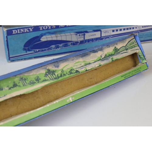 1187 - Boxed Dinky No 16 Silver Jubilee Train Set with inner display, play worn, tatty box with part missin... 