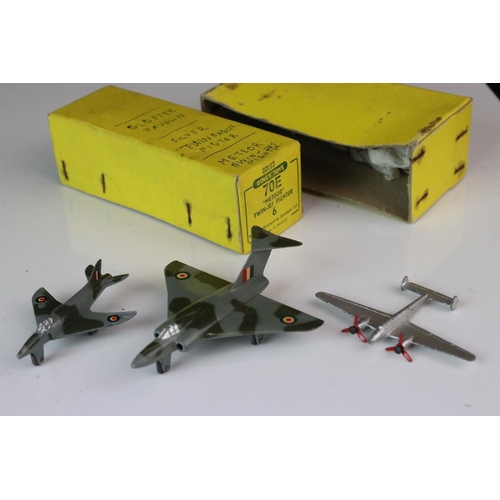 1188 - Three boxed Dinky diecast models /sets to include 70E Meteor Twin-Jet Fighter with 3 planes (Twin En... 