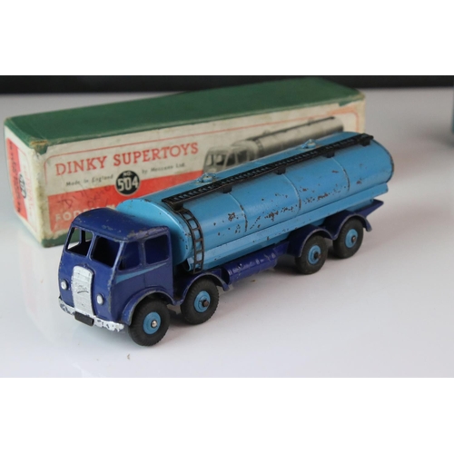 1190 - Two boxed Dinky Supertoys diecast models to include 504 Foden 14 Ton Tanker in two tone blue and 513... 