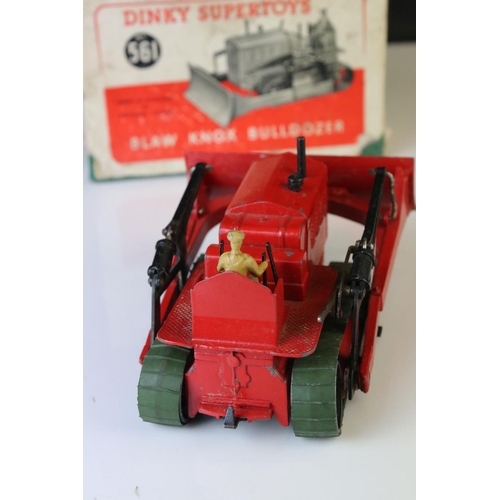 1191 - Two boxed Dinky Supertoys to include 561 Blaw Knox Bulldozer in red and 571 Coles Mobile Crane, both... 