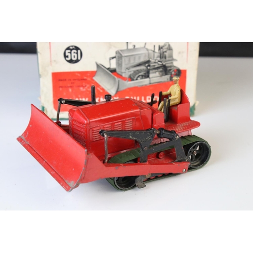 1191 - Two boxed Dinky Supertoys to include 561 Blaw Knox Bulldozer in red and 571 Coles Mobile Crane, both... 