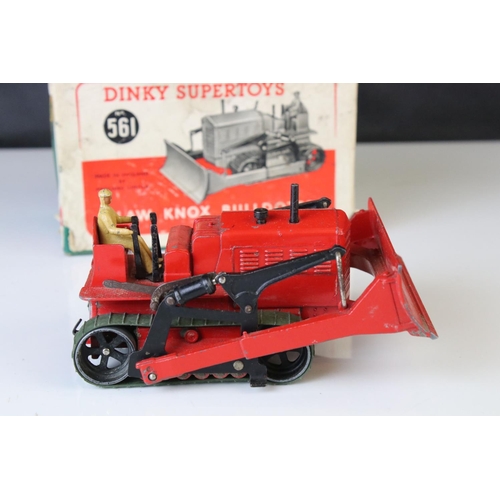 1191 - Two boxed Dinky Supertoys to include 561 Blaw Knox Bulldozer in red and 571 Coles Mobile Crane, both... 