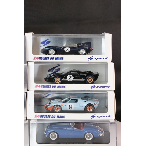 1200 - 13 Cased 1:43 Sparks Minimax diecast models, all variants, to include 4 x 24 Heures Du Mans, all exc... 