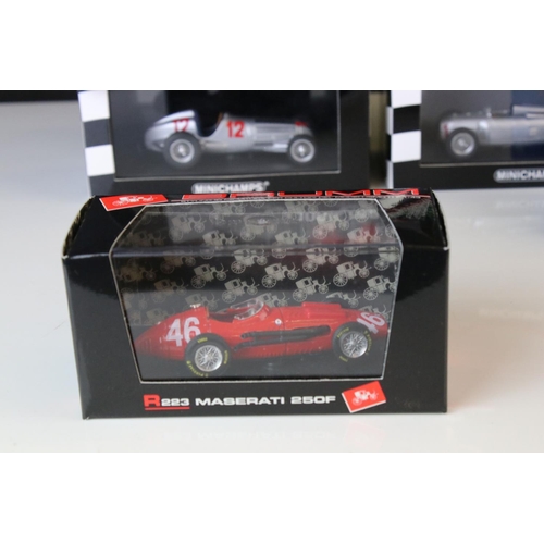 1203 - Seven boxed / cased 1:43 continental diecast models to include 4 x Pauls Model Art Minichamps and 3 ... 