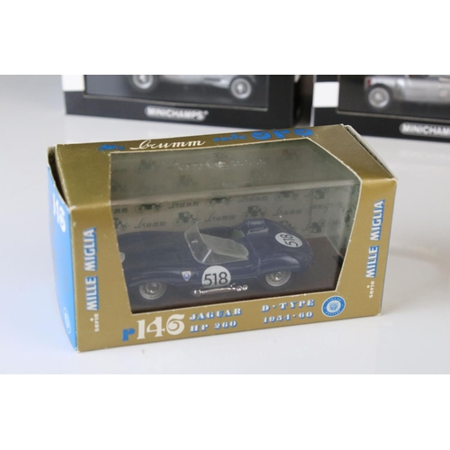 1203 - Seven boxed / cased 1:43 continental diecast models to include 4 x Pauls Model Art Minichamps and 3 ... 