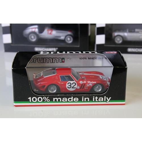 1203 - Seven boxed / cased 1:43 continental diecast models to include 4 x Pauls Model Art Minichamps and 3 ... 