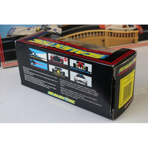 1223 - Boxed Scalextric C229 Kotztnig slot car plus a boxed Scalextric Hump Back Bridge (2)