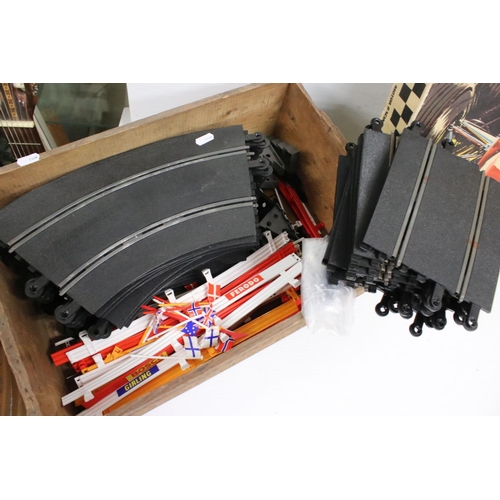 1224 - Large quantity of Scalextric to include 6 x slot cars, various track, controllers etc contained with... 