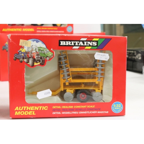 1240 - Eight boxed Britains 1:32 farming models to include 9651 Land Rover, Trailer and Accessories, 9602 J... 