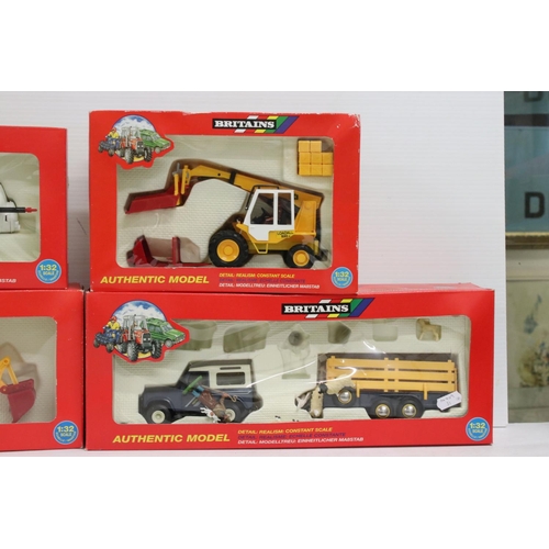 1240 - Eight boxed Britains 1:32 farming models to include 9651 Land Rover, Trailer and Accessories, 9602 J... 