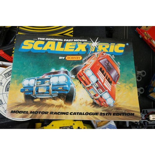 1243 - Quantity of Scalextric to include 5 x slot cars, various track, accessories, controllers etc