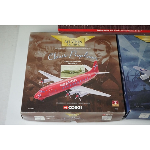 1245 - Three boxed Corgi The Aviation Archive diecast models to include 47302 1:144 Avro Lancaster RAF Cost... 