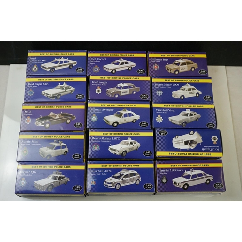 1252 - 27 x Boxed Atlas Editions diecast police cars to include 4650107 Austin 18000 MKII, 4650118 Jaguar X... 