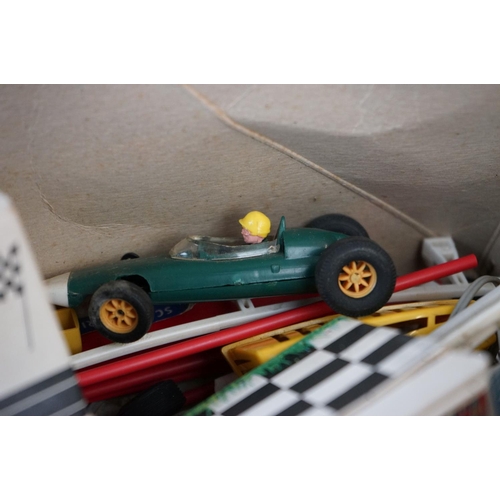 1255 - Large quantity of mid 20th C Scalextric accessories to include track, trackside items, slot cars, sp... 