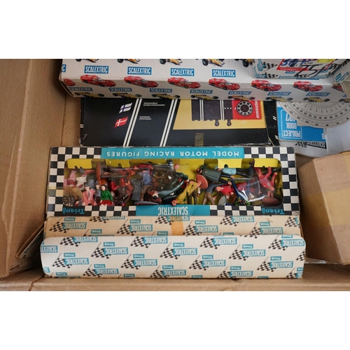 1255 - Large quantity of mid 20th C Scalextric accessories to include track, trackside items, slot cars, sp... 