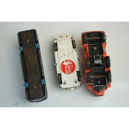 1256 - 14 mid 20th C play worn diecast models to include Dinky, Corgi and Matchbox Lesney featuring Corgi J... 