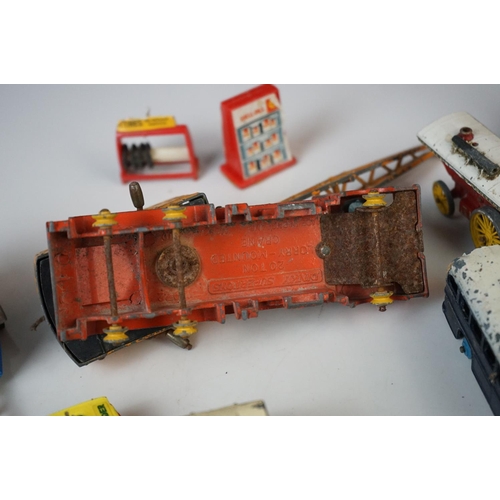 1256 - 14 mid 20th C play worn diecast models to include Dinky, Corgi and Matchbox Lesney featuring Corgi J... 