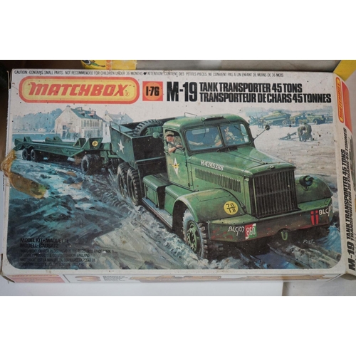 1258 - Group of boxed & unboxed diecast models and plastic model kits to include Matchbox M-19 Tank Transpo... 