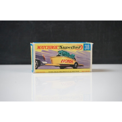 1272 - Five boxed Matchbox diecast models to include 2 x Superfast (25 Ford Cortina GT, 38 Honda Motorcycle... 