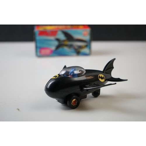 1289 - Boxed Batman Batplane friction powered plastic model, made in Hong Kong, vg with gd box