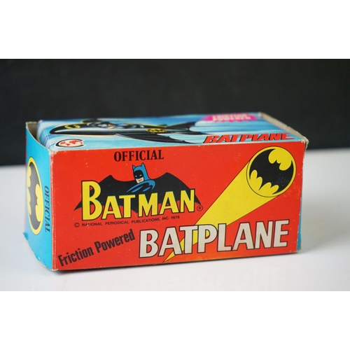 1289 - Boxed Batman Batplane friction powered plastic model, made in Hong Kong, vg with gd box