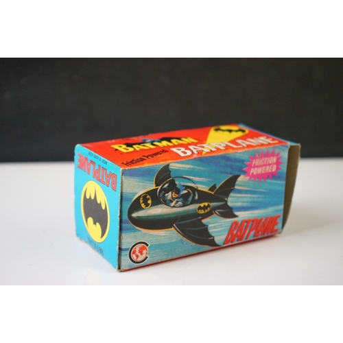 1289 - Boxed Batman Batplane friction powered plastic model, made in Hong Kong, vg with gd box