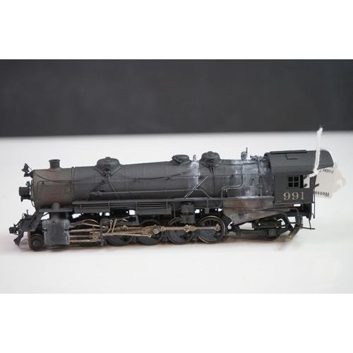 129 - Boxed Sunset Models HO gauge USRA Light 2-10-2 brass locomotive & tender (Korea), painted, appears e... 