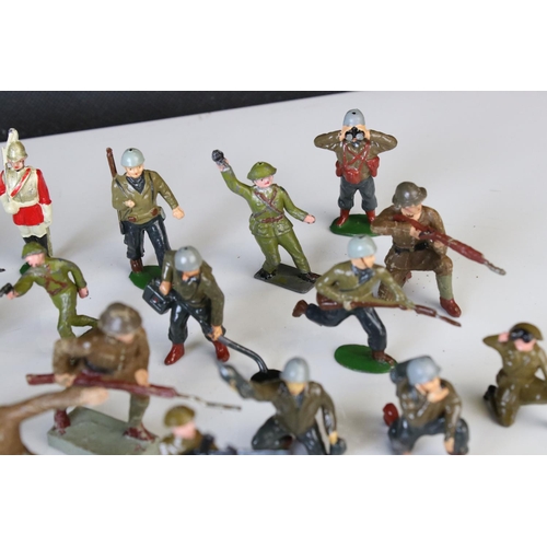 1297 - Collection of mid 20th C figures and soldiers to include Britains & Leyla, various regiments, vg con... 