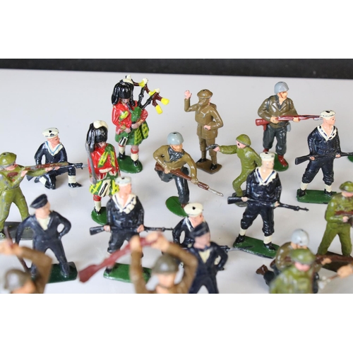 1297 - Collection of mid 20th C figures and soldiers to include Britains & Leyla, various regiments, vg con... 