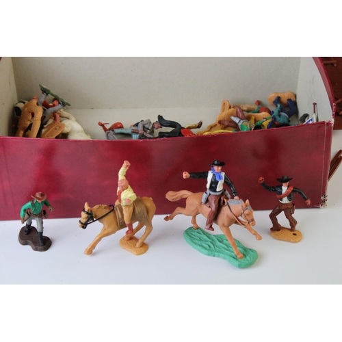 1301 - Quantity of mid-late 20th C plastic Wild West figures, mainly Britains & Timpo featuring Swoppets an... 