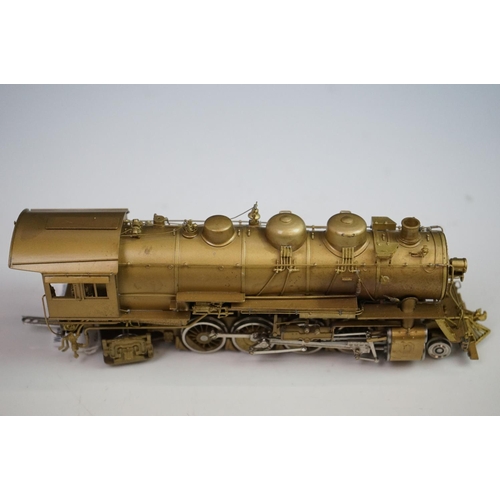 132 - Boxed Hallmarked Models INC HO gauge AT & SF 3129 2-8-2 brass locomotive & tender, unpainted, made i... 