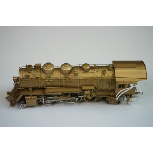 132 - Boxed Hallmarked Models INC HO gauge AT & SF 3129 2-8-2 brass locomotive & tender, unpainted, made i... 